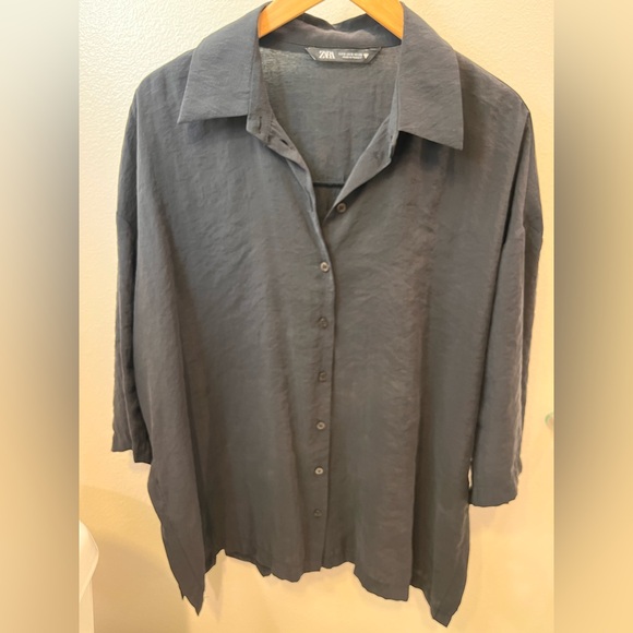 Oversized Zara button up boxy oversized blouse - Picture 3 of 6